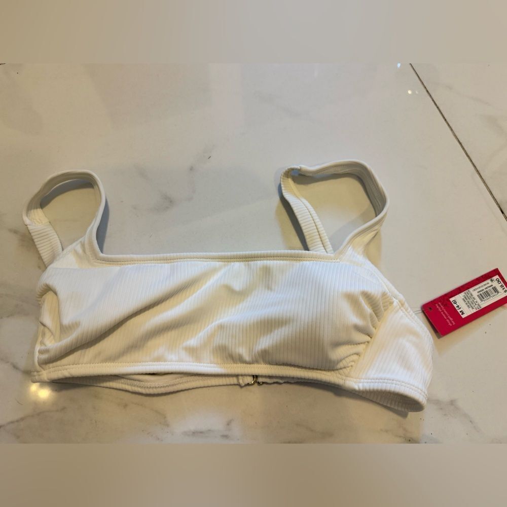 White Ribbed Women's biniki top #21